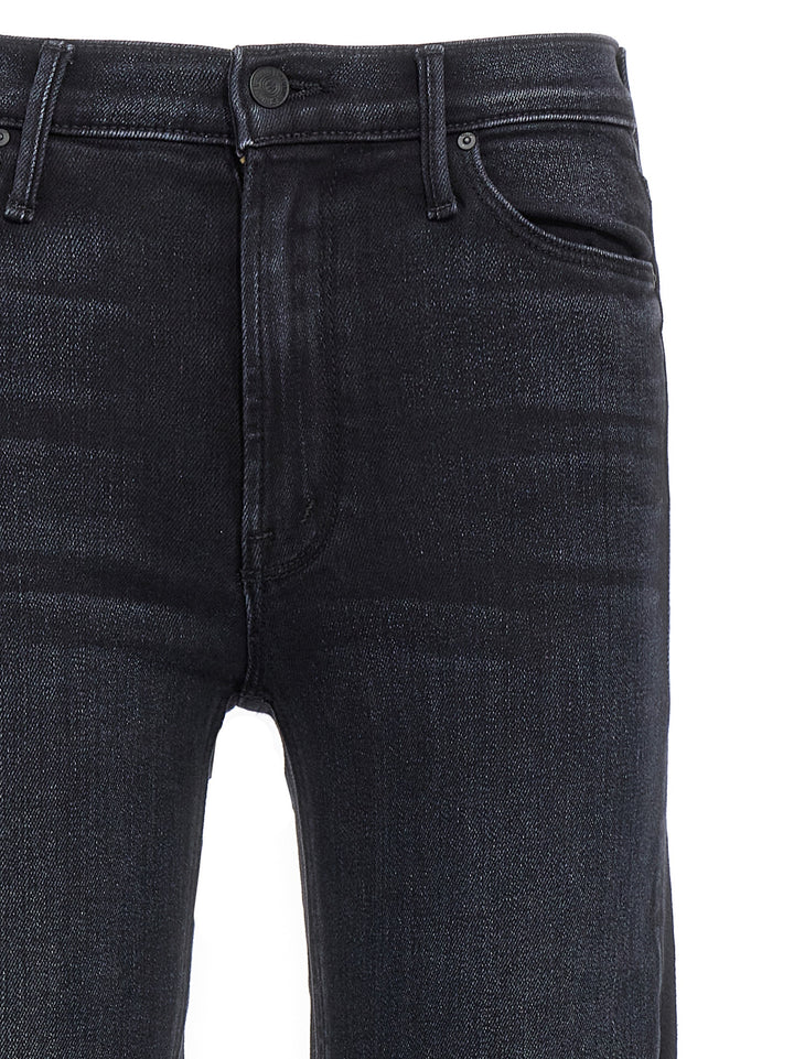 Mother Denim Black Cotton Slim Fit Jeans