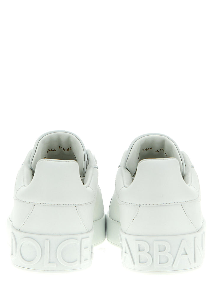 Dolce &amp; Gabbana White Calfskin Low Top Sneakers
