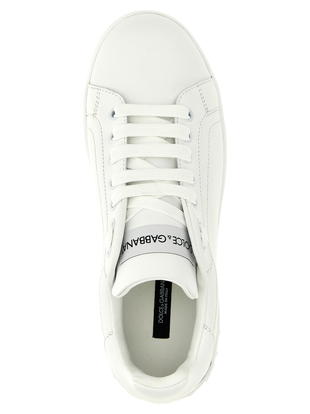Dolce &amp; Gabbana White Calfskin Low Top Sneakers