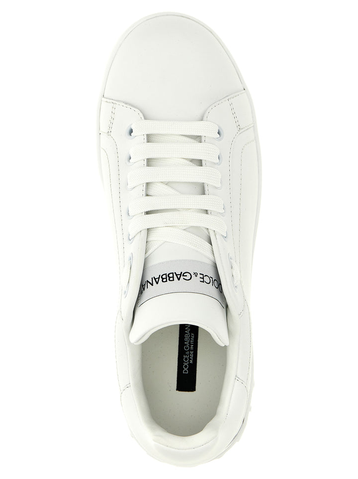Dolce &amp; Gabbana White Calfskin Low Top Sneakers