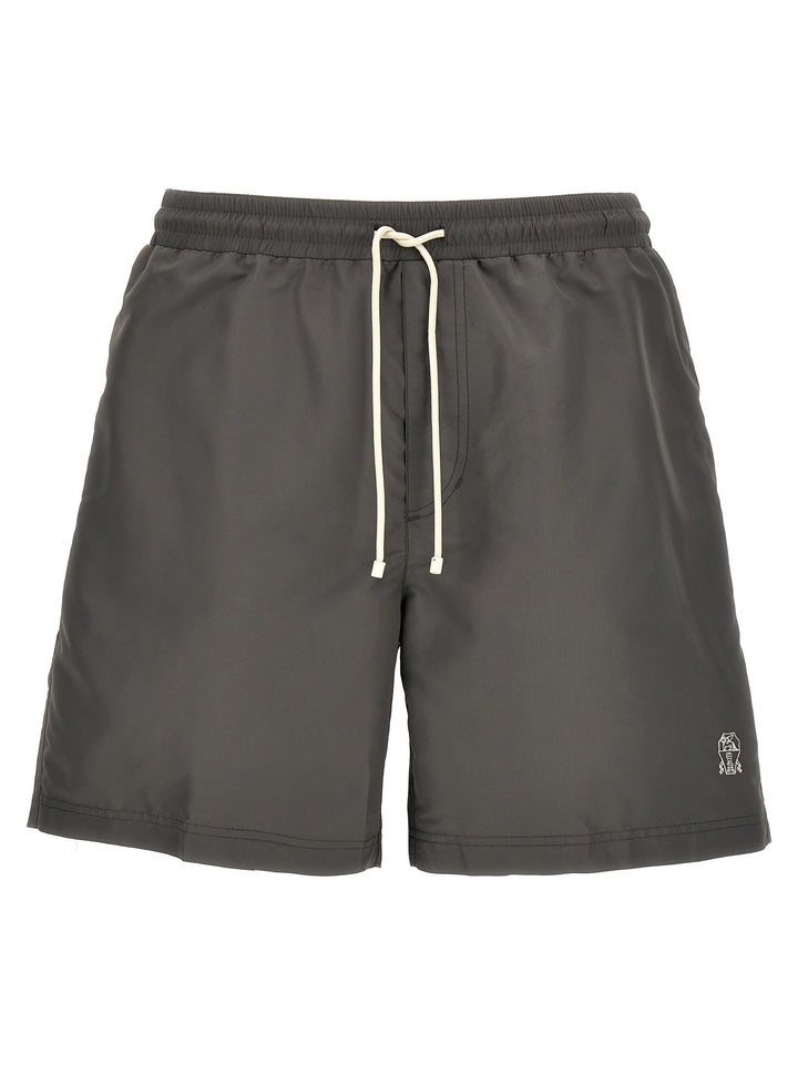 Brunello Cucinelli Gray Polyester Shorts