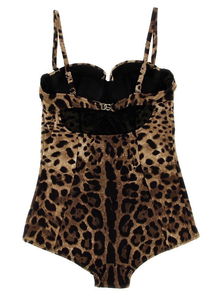 Dolce &amp; Gabbana Brown Polyamide One-Piece Swimsuit