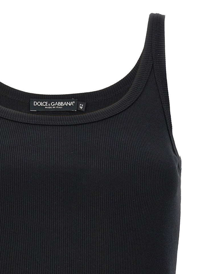 Dolce &amp; Gabbana Black Cotton Tank Tops