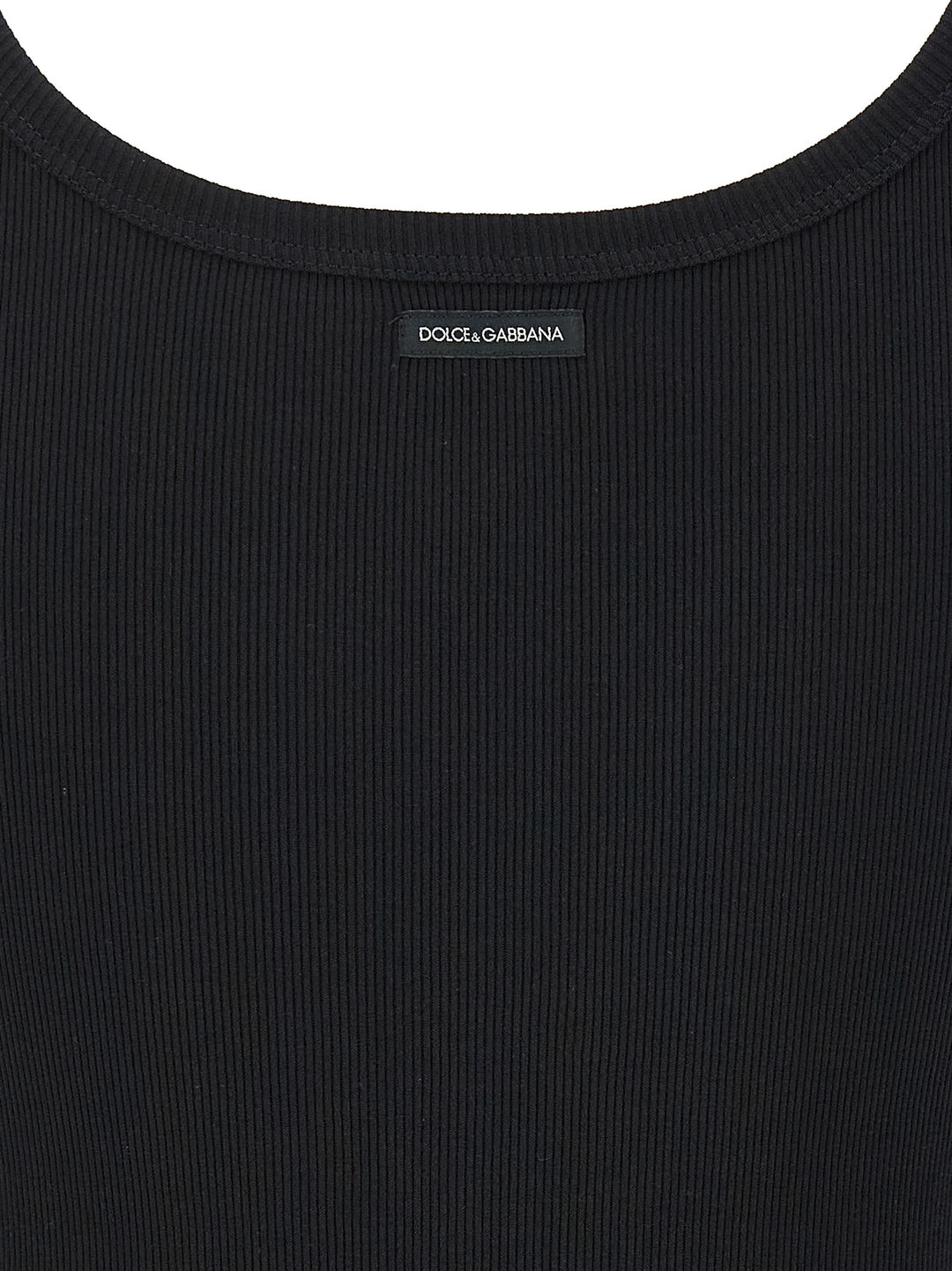 Dolce &amp; Gabbana Black Cotton Tank Tops
