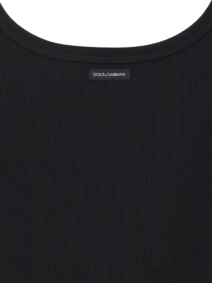 Dolce &amp; Gabbana Black Cotton Tank Tops