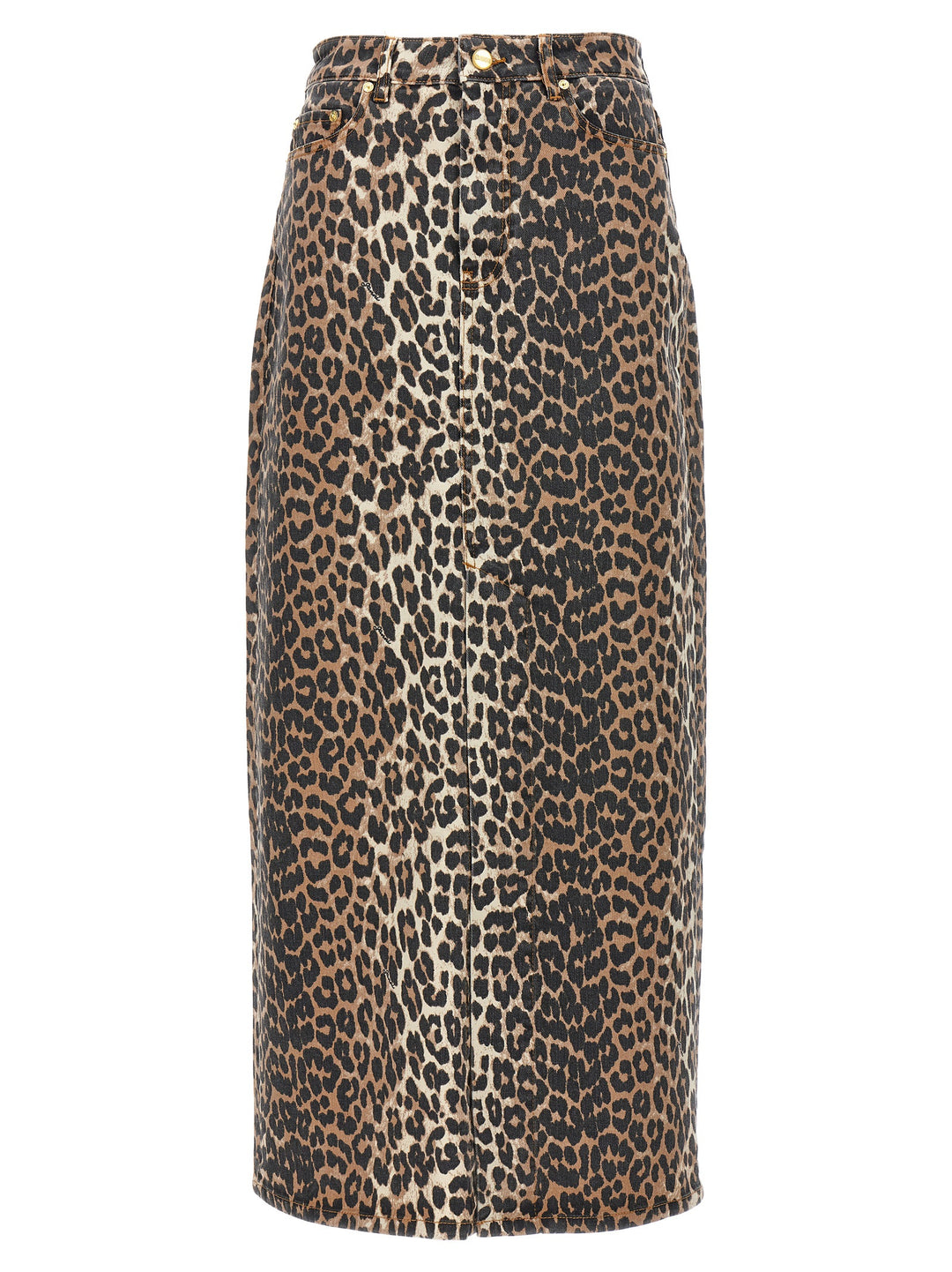 Ganni Brown Organic Cotton Mini Skirt