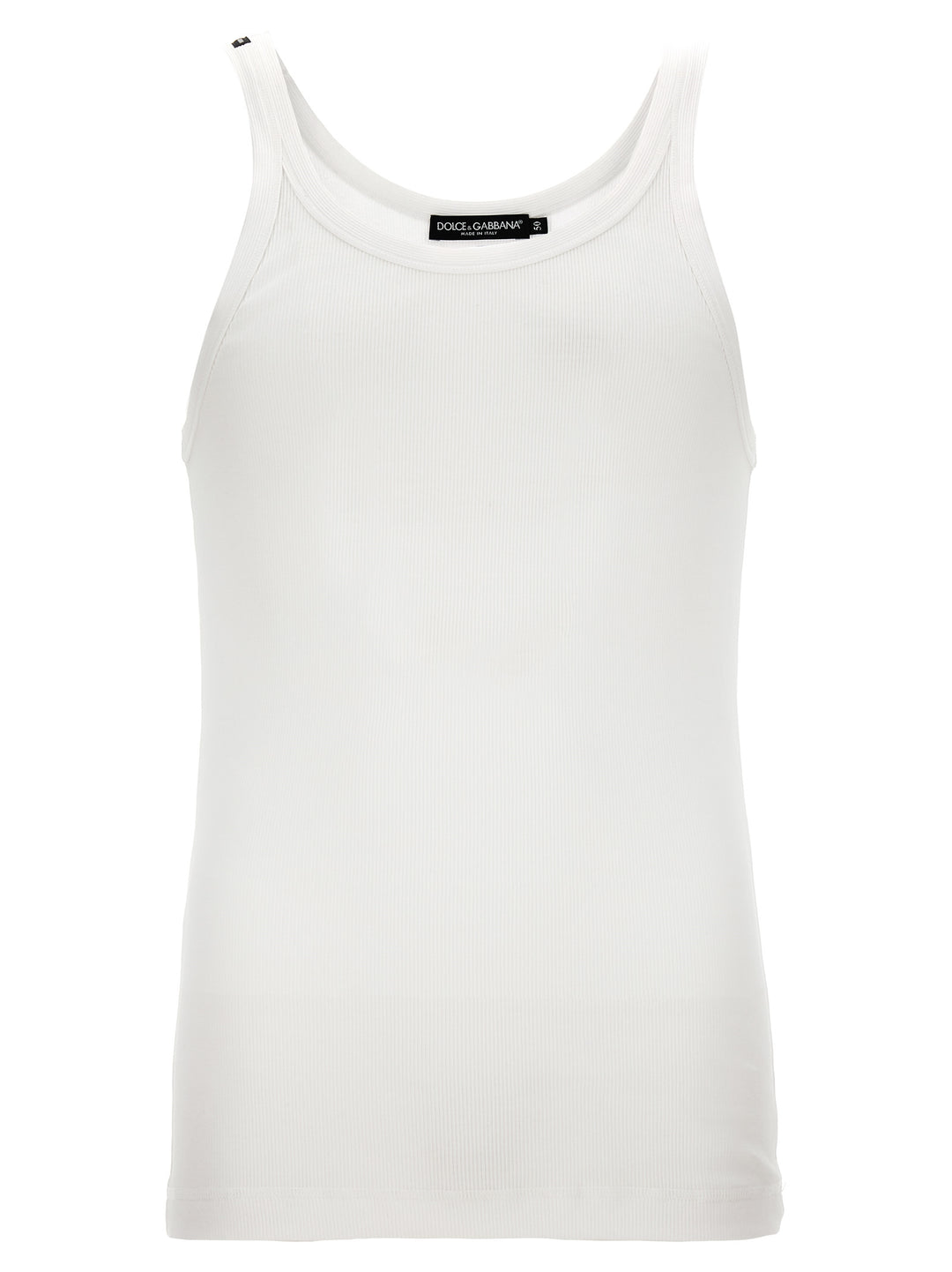Dolce &amp; Gabbana White Cotton Tank Tops