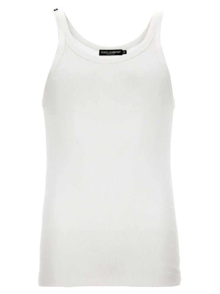 Dolce &amp; Gabbana White Cotton Tank Tops