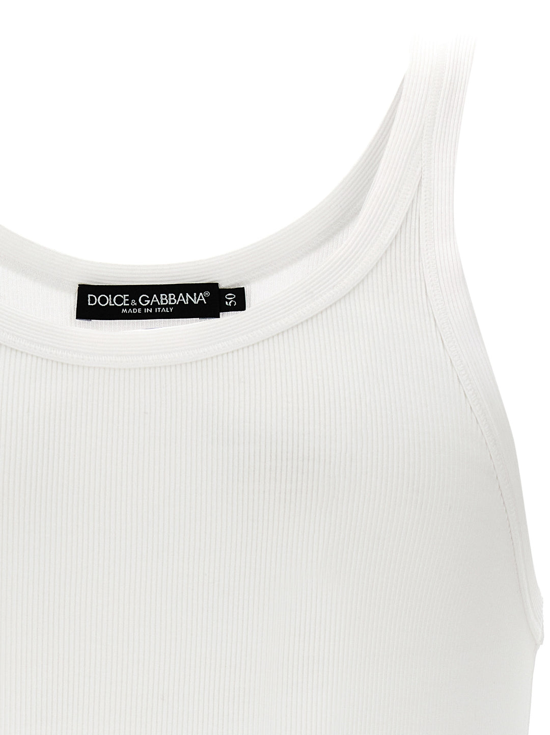 Dolce &amp; Gabbana White Cotton Tank Tops