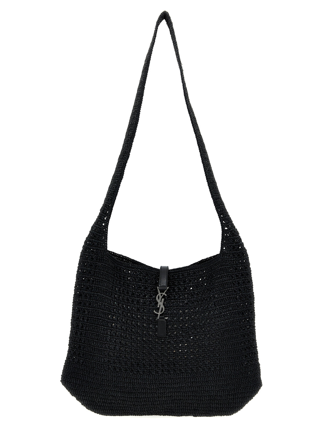 Saint Laurent Black Raffia Tote Bag