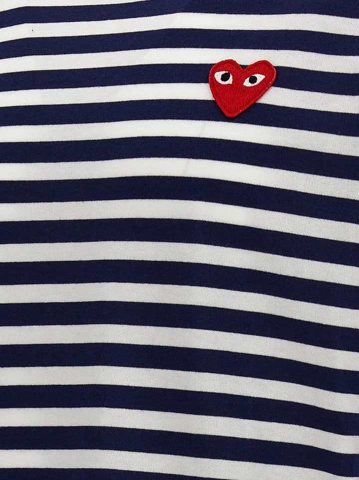 Comme Des Garçons Play Blue Cotton Long Sleeve T-Shirt