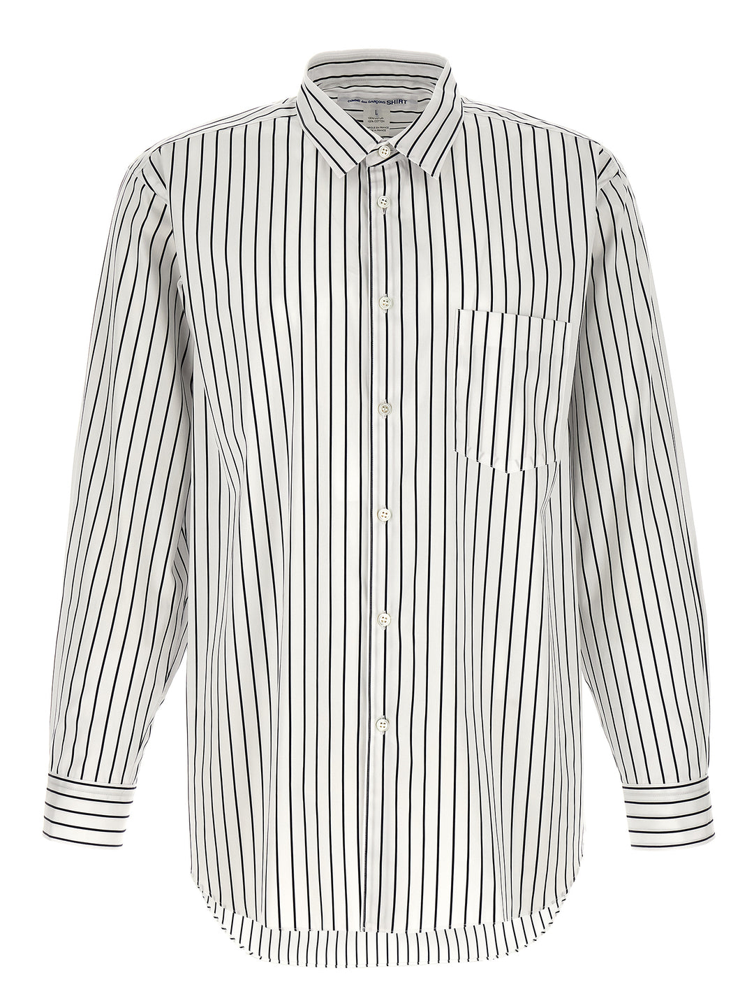 Comme Des Garçons Bicolor Cotton Blouse