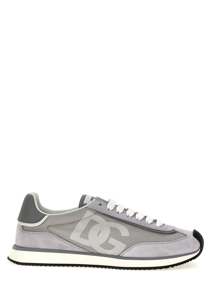 Dolce &amp; Gabbana Gray Calfskin Athletic Sneakers