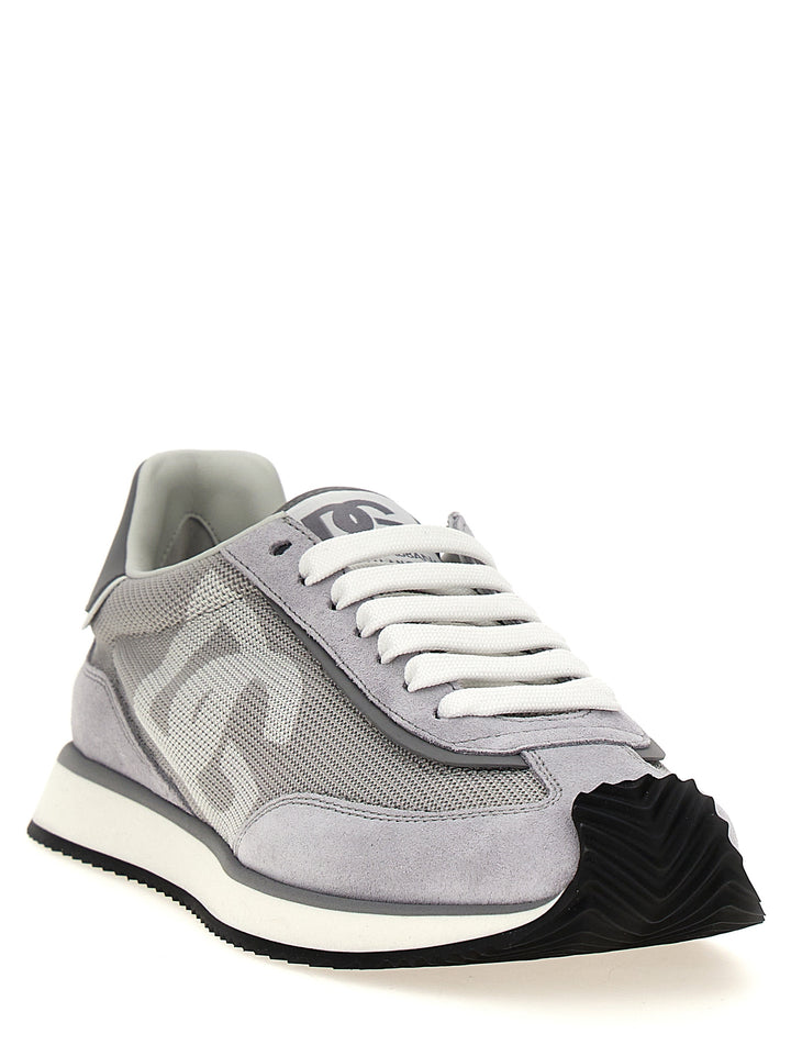 Dolce &amp; Gabbana Gray Calfskin Athletic Sneakers