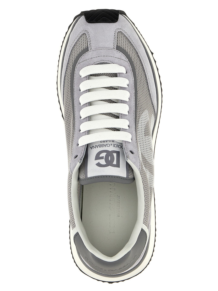 Dolce &amp; Gabbana Gray Calfskin Athletic Sneakers