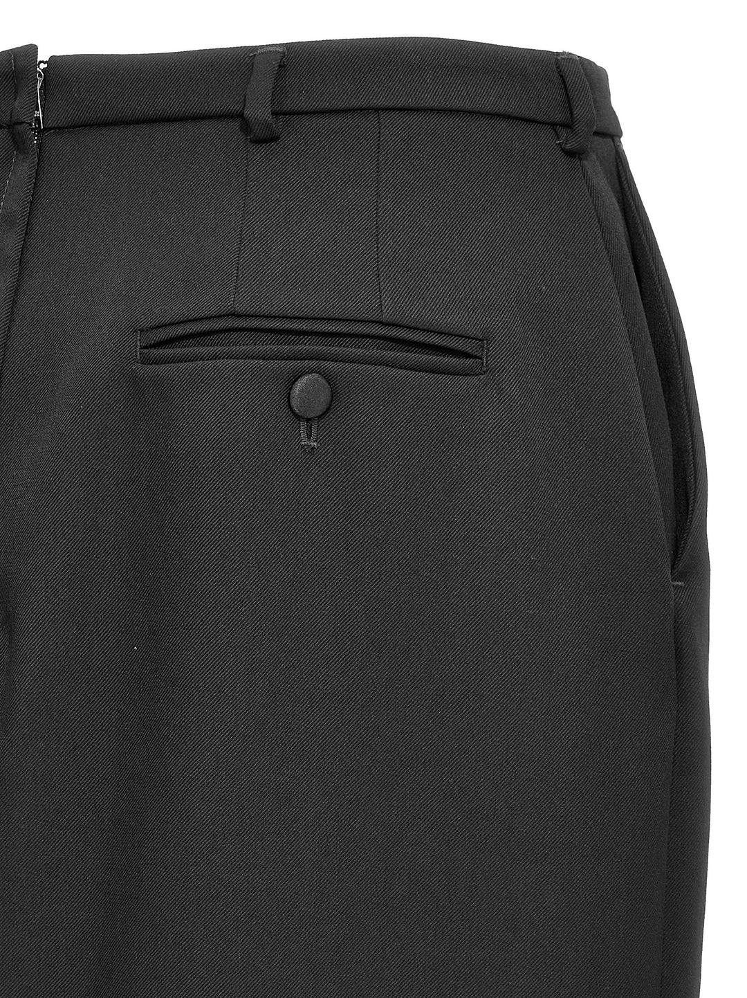 Dolce &amp; Gabbana Black Virgin Wool Midi Skirt