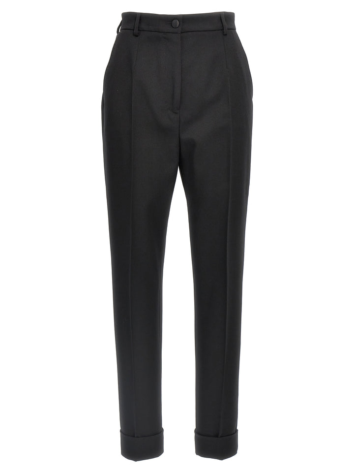 Dolce &amp; Gabbana Black Virgin Wool Dress Pants