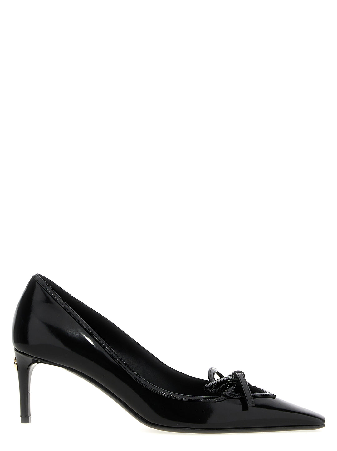 Dolce &amp; Gabbana Black Calfskin Mid Heel Pumps