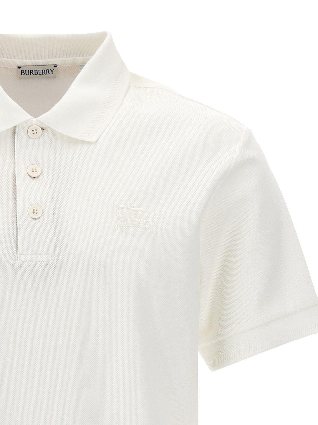 Burberry White Cotton Polo Shirt