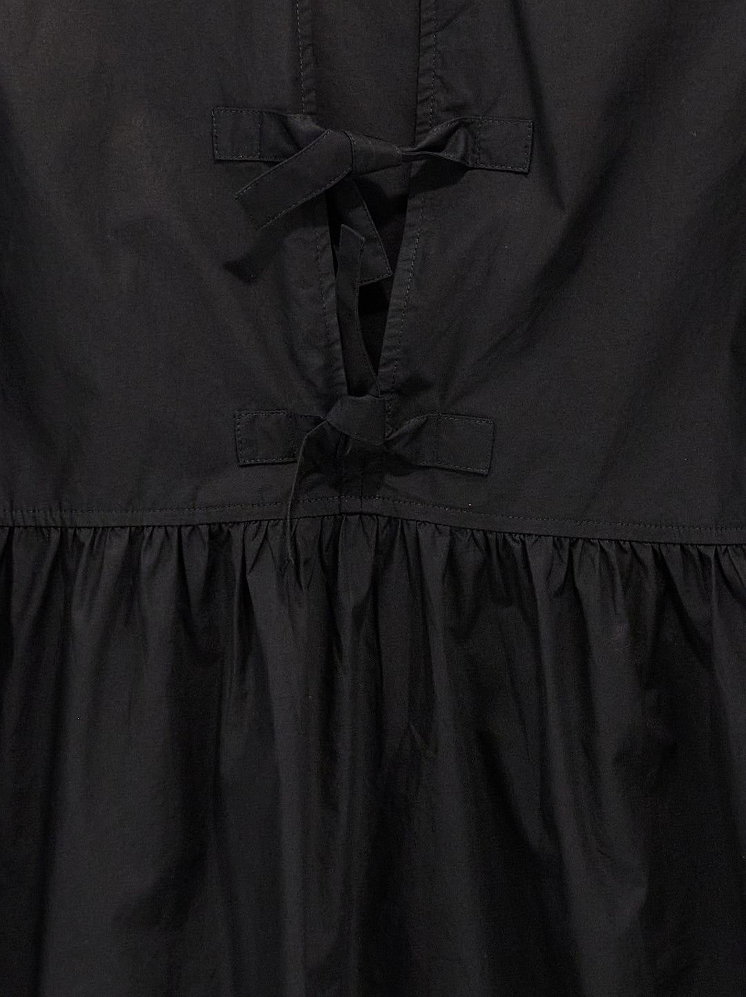 Ganni Black Cotton Short Dress