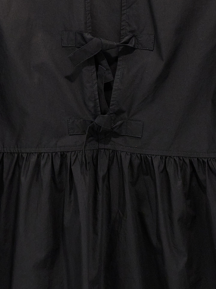 Ganni Black Cotton Short Dress