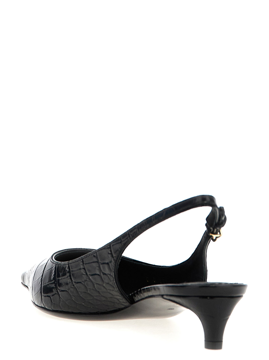 Dolce &amp; Gabbana Black Calfskin Mid Heel Pumps