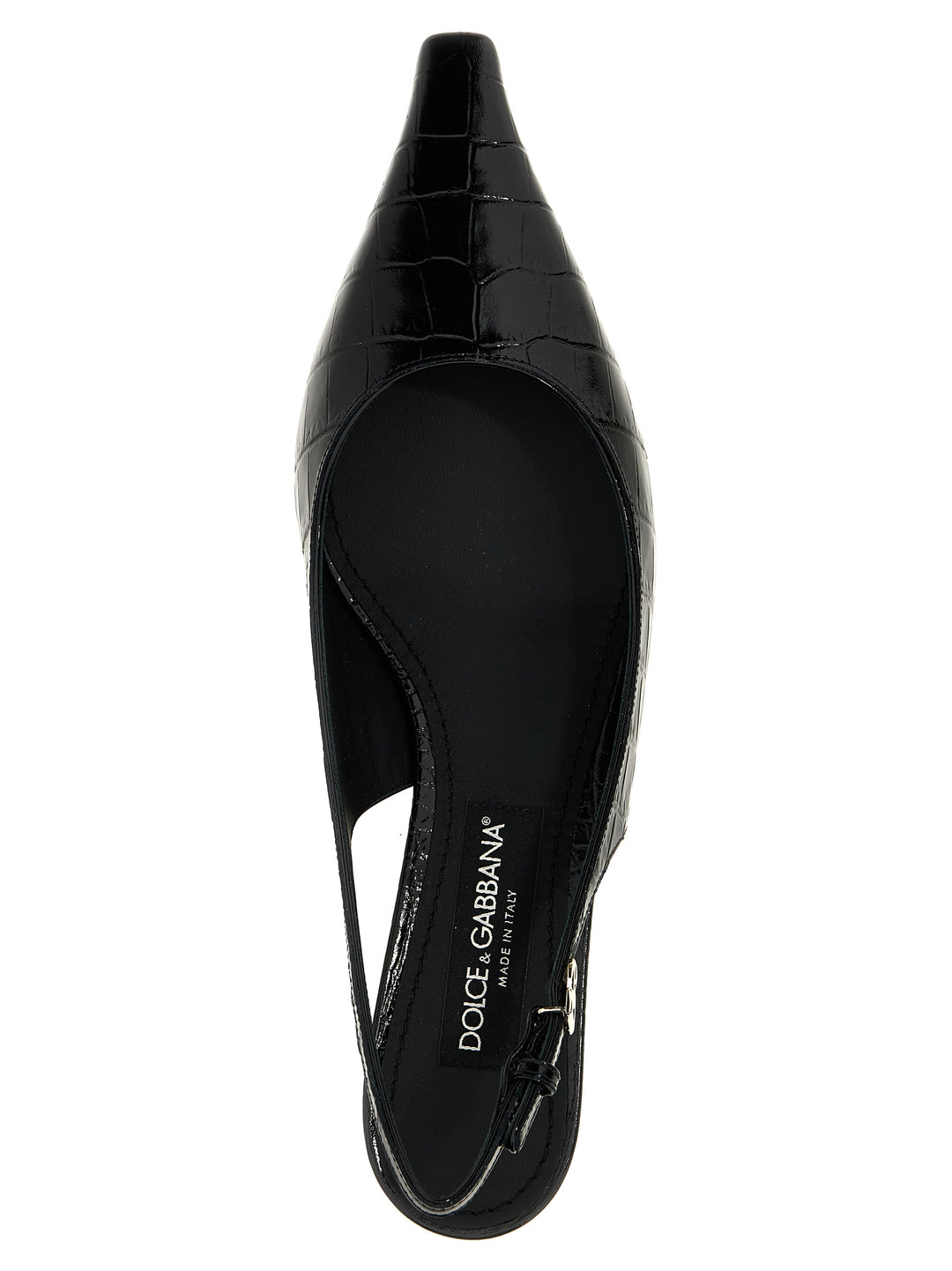 Dolce &amp; Gabbana Black Calfskin Mid Heel Pumps