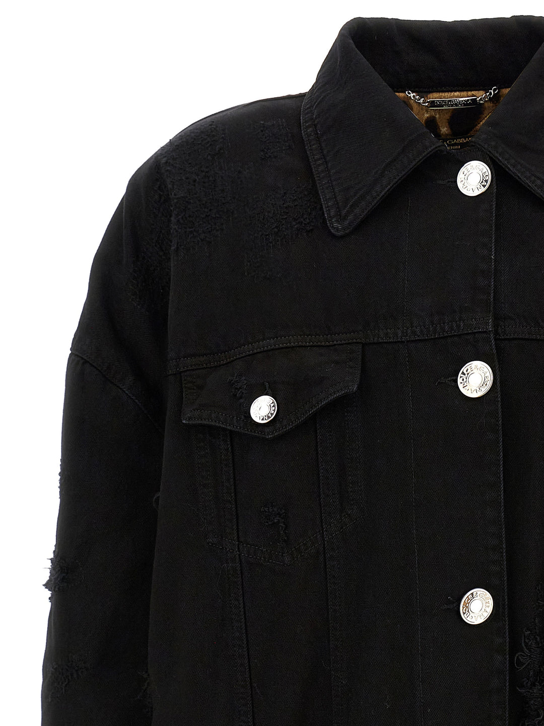 Dolce &amp; Gabbana Black Cotton Denim Jacket