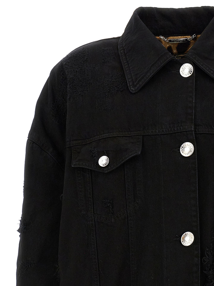 Dolce &amp; Gabbana Black Cotton Denim Jacket