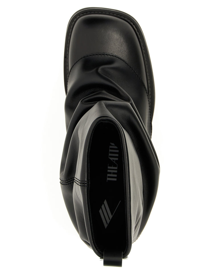 The Attico Black Calfskin Ankle Boots