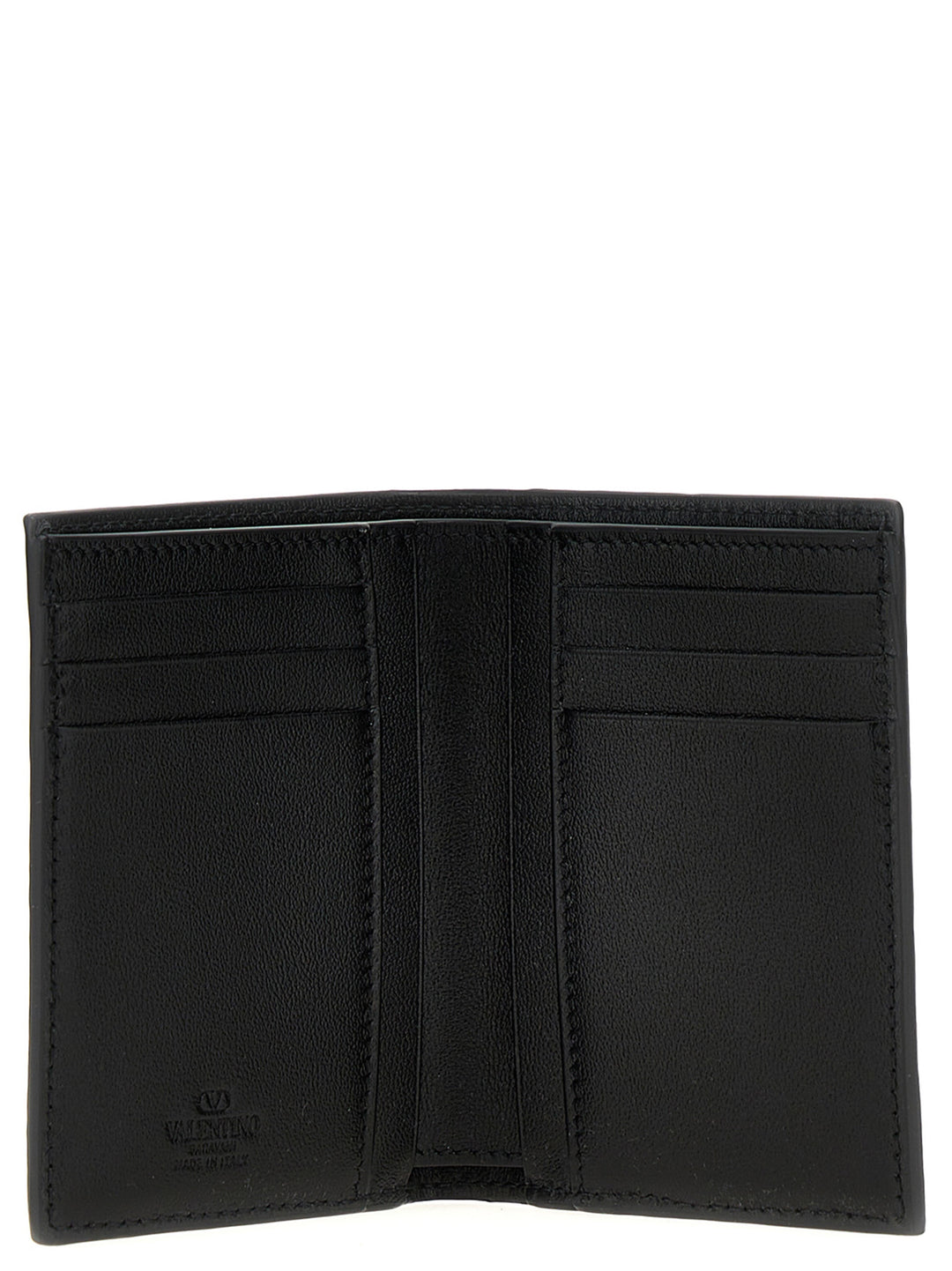 Valentino Garavani Black Ostrich Skin Cardholder