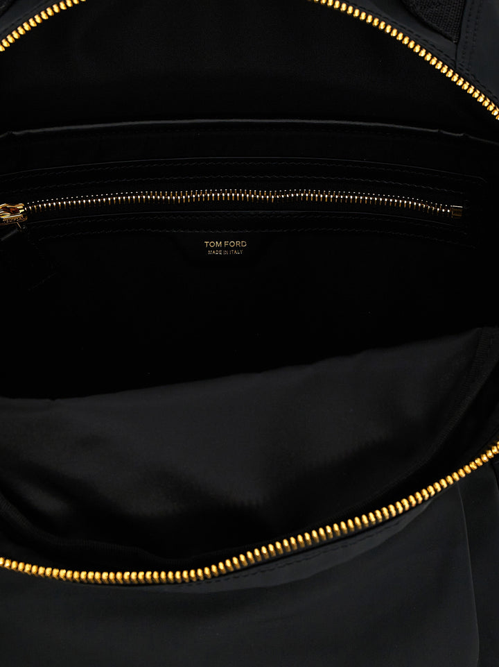 Tom Ford Black Polyester Backpack