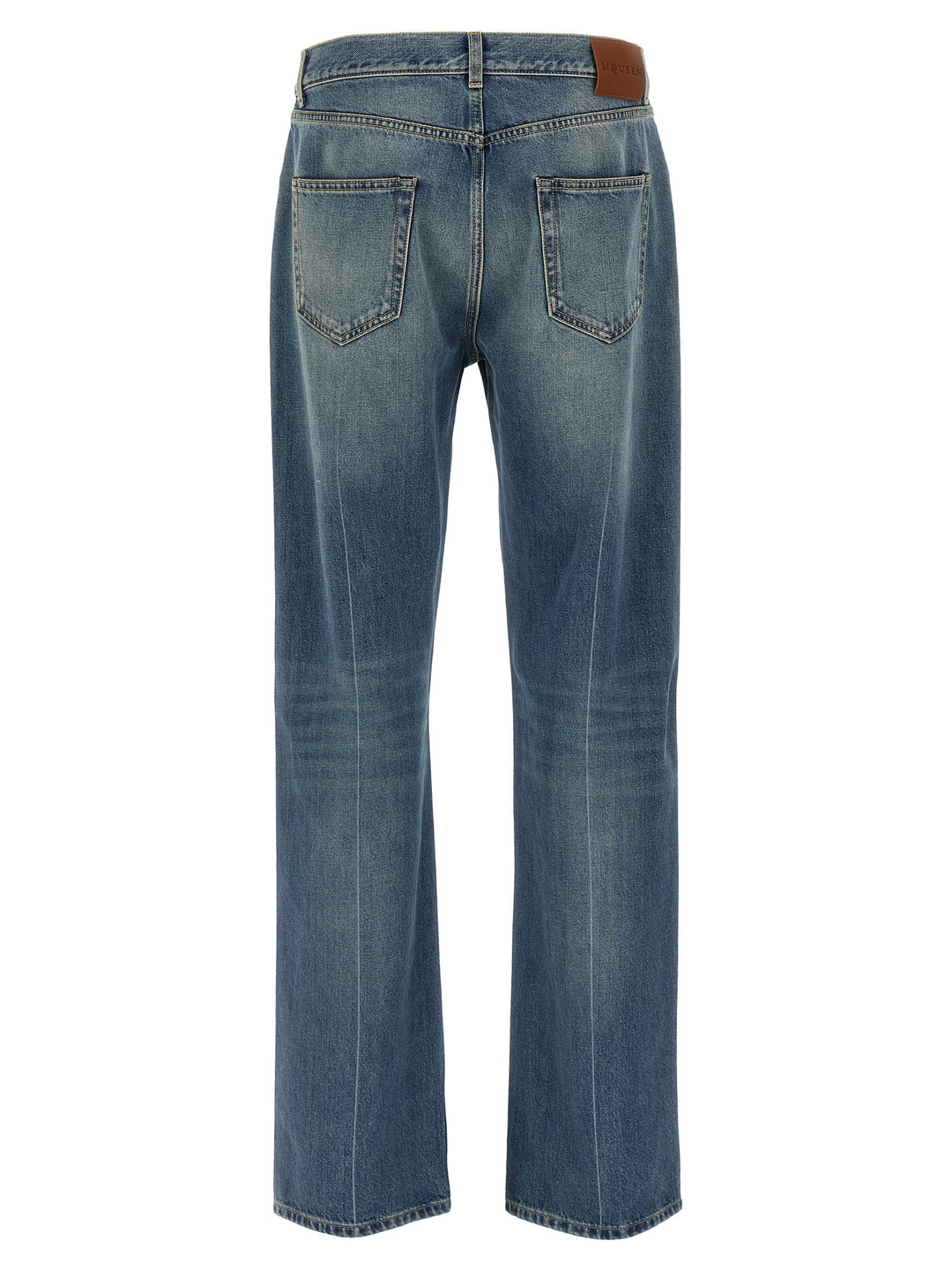 Alexander McQueen Blue Cotton Straight-Leg Jeans