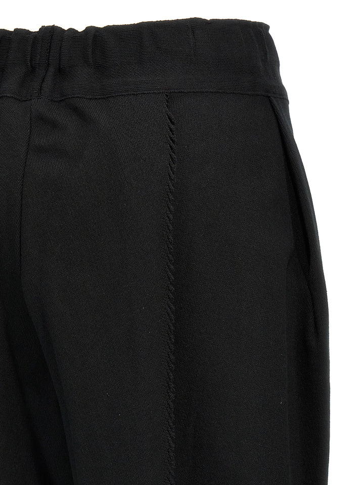 Issey Miyake Black Cotton Casual Pants