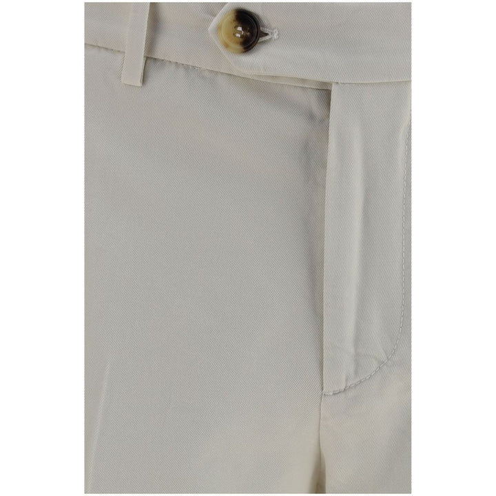 Brunello Cucinelli White Cotton Casual Pants