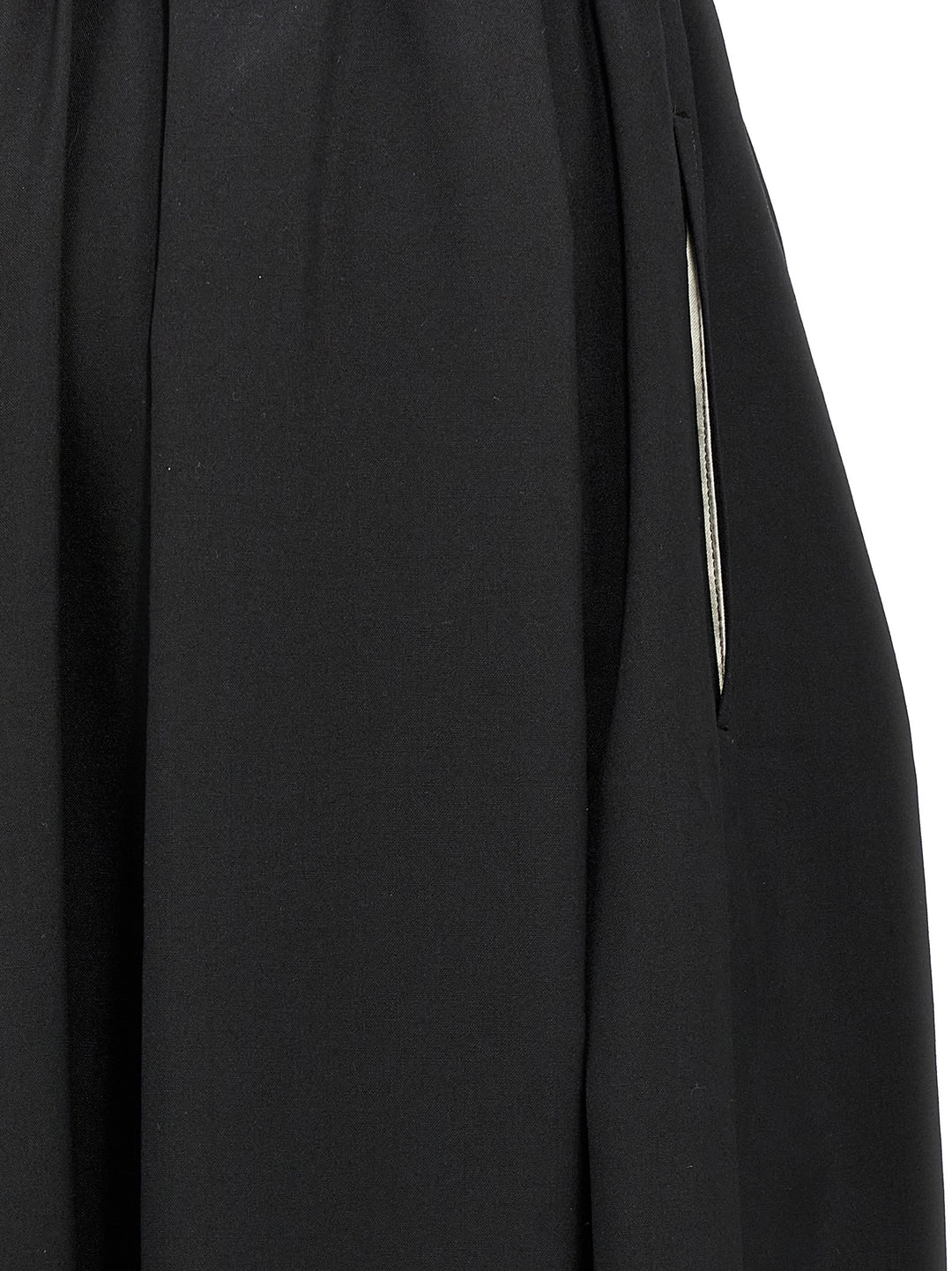 Comme Des Garçons Black Wool Midi Skirt
