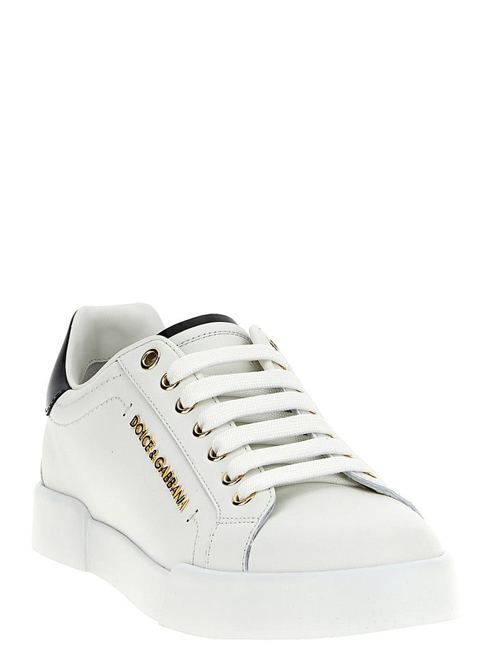 Dolce &amp; Gabbana Bicolor Calfskin Low Top Sneakers