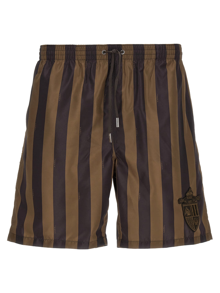 Fendi Brown Polyester Swim Shorts