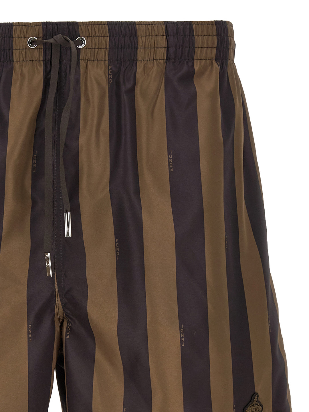 Fendi Brown Polyester Swim Shorts
