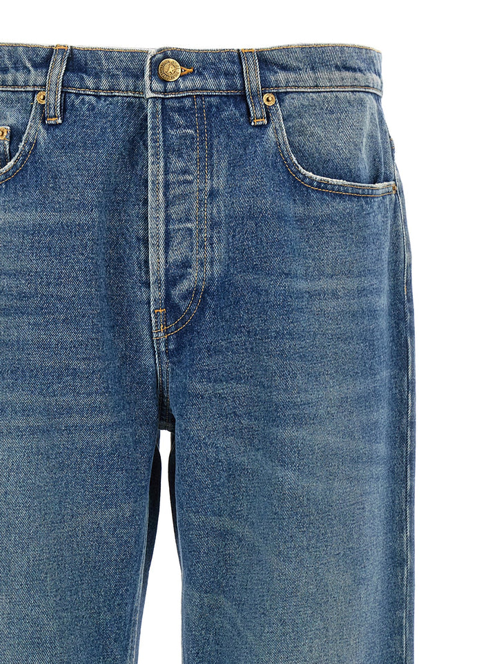Golden Goose Blue Cotton Straight-Leg Jeans