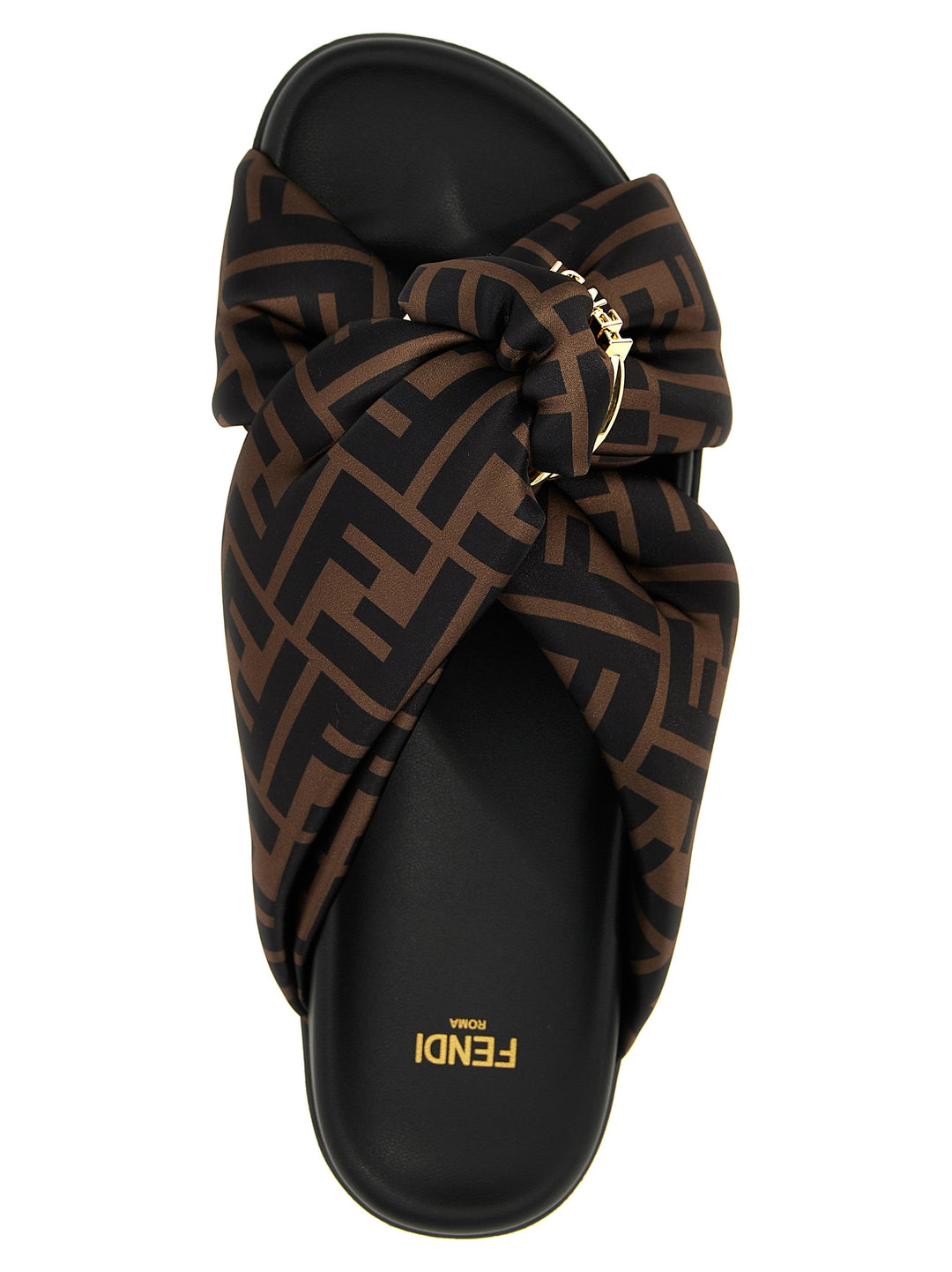 Fendi Brown Polyester Slides