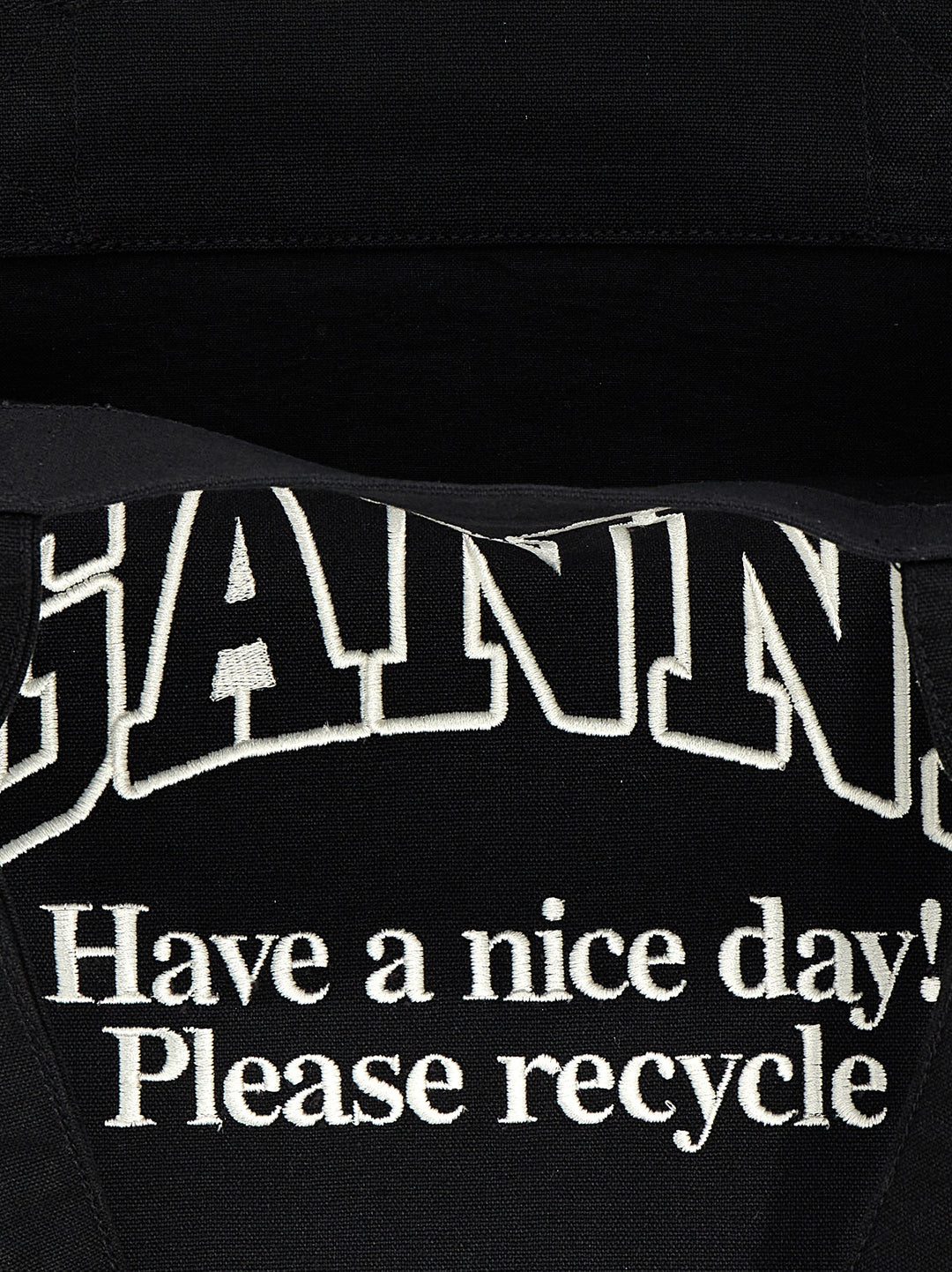 Ganni Bicolor Recycled Cotton Tote Bag
