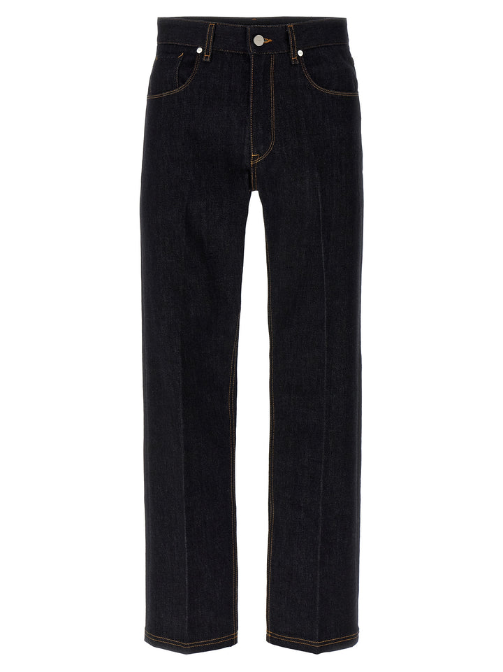 Fendi Blue Cotton Straight-Leg Jeans