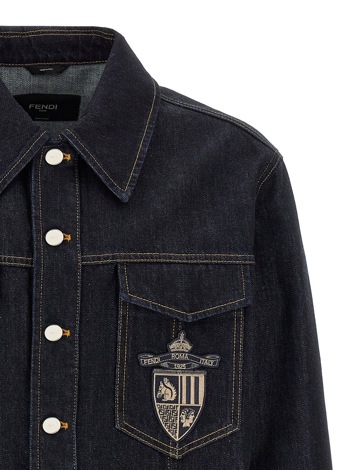 Fendi Blue Cotton Denim Jacket