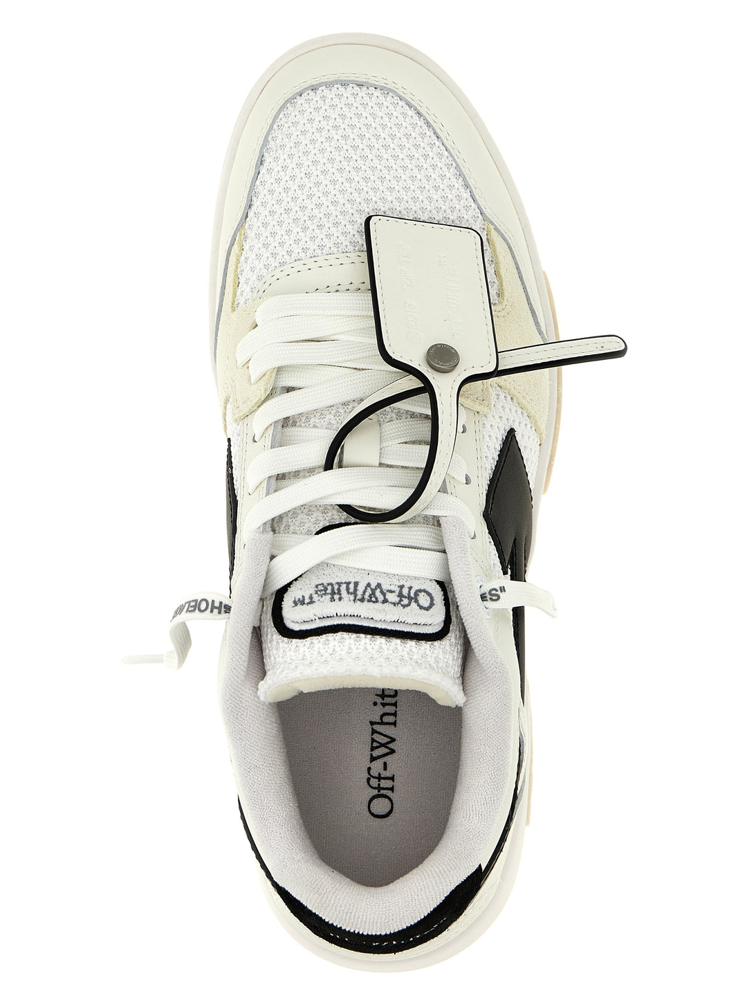 Off-White Bicolor Bovine Leather Athletic Sneakers