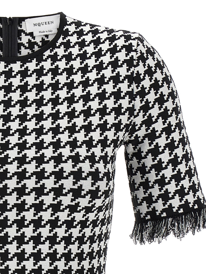 Alexander McQueen Bicolor Viscose Short Dress