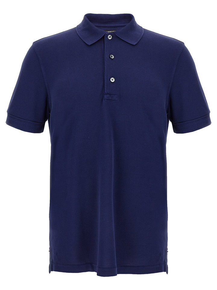 Tom Ford Blue Lyocell Polo Shirt