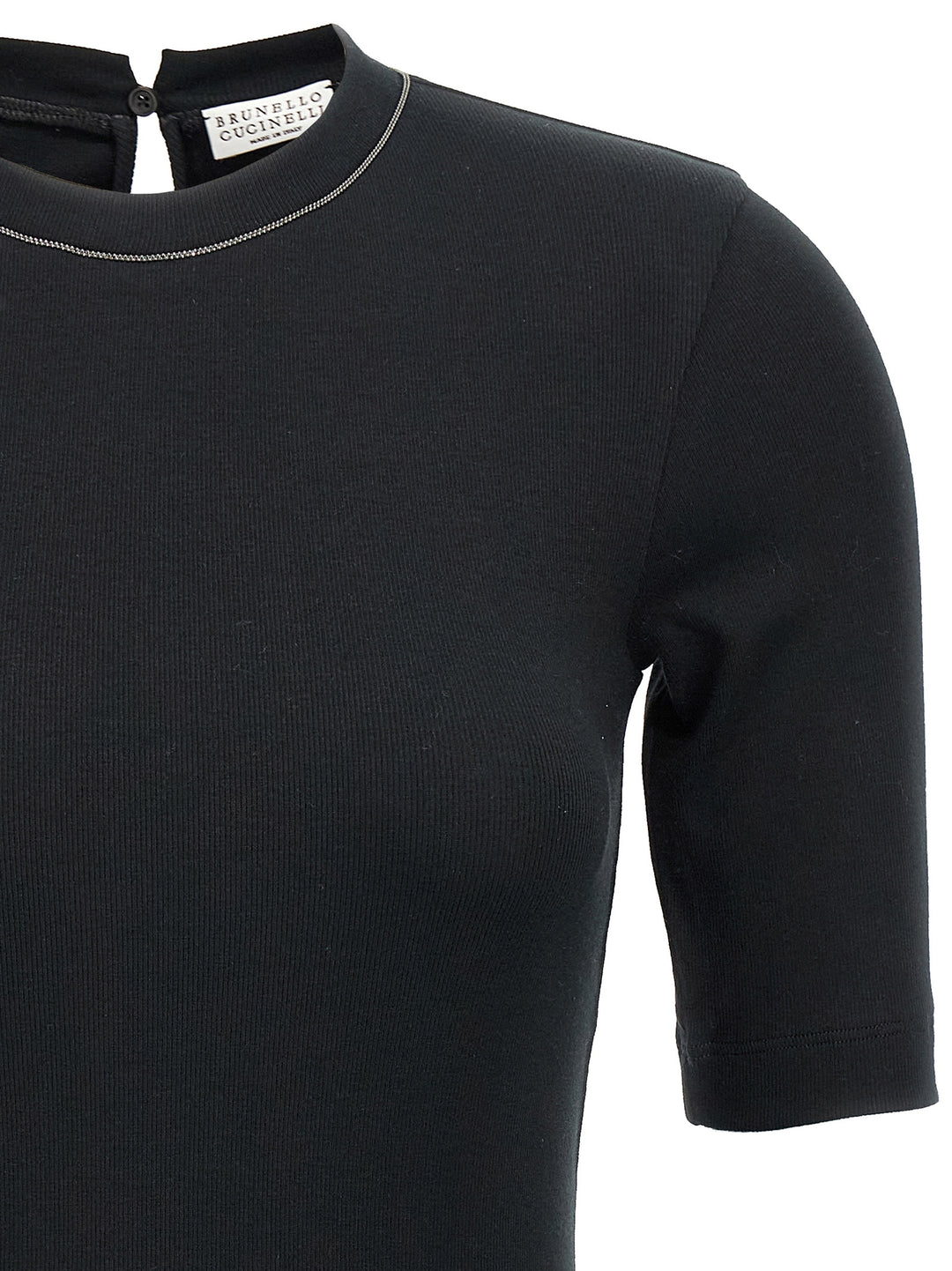 Brunello Cucinelli Black Cotton T-Shirt