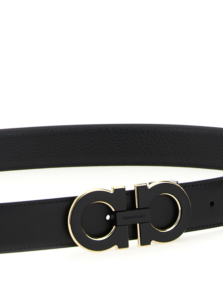 Ferragamo Black Calfskin Regular Belt
