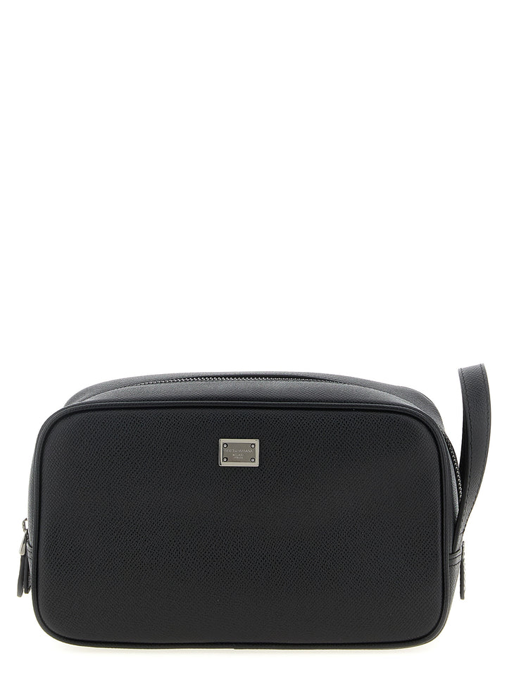 Dolce &amp; Gabbana Black Calfskin Leather Wallet